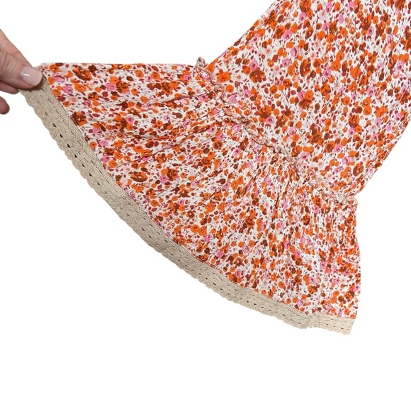 Nalini Cardigan Top Women’s One Size Orange Boho Tassels Tie Front Bell Sleeves - Picture 7 of 11